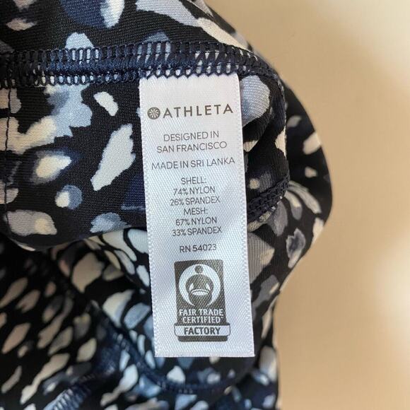 ATHLETA Leggings Spotty Up for Anything Crop Capri Mesh Pocket Navy White XS - Picture 5 of 11